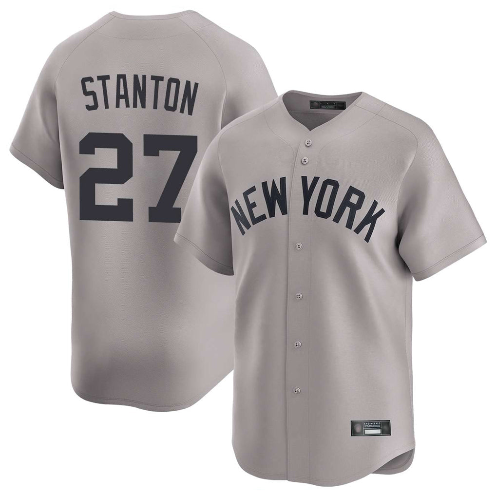 Davalo NY.Yankees #27 Giancarlo Stanton Player Gray Limited Home Stitched Jerseys