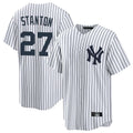 Davalo NY.Yankees #27 Giancarlo Stanton Player White Game Home Stitched Jerseys