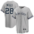Davalo NY.Yankees #28 Austin Wells Player Gray Road Game Stitched Jerseys