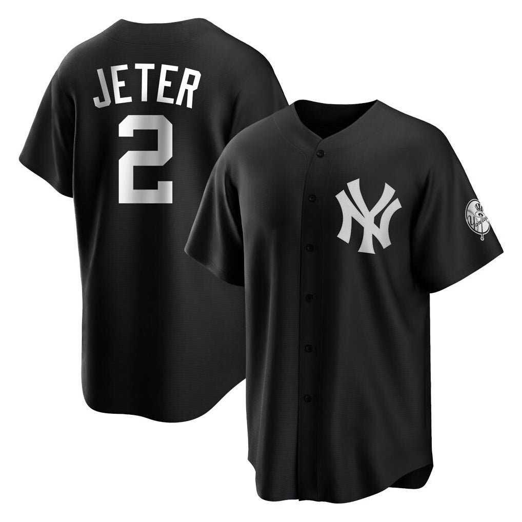 Davalo NY.Yankees #2 Derek Jeter Player Black Game Stitched Jerseys