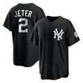 Davalo NY.Yankees #2 Derek Jeter Player Black Game Stitched Jerseys