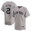 Davalo NY.Yankees #2 Derek Jeter Player Gray Limited Home Stitched Jerseys