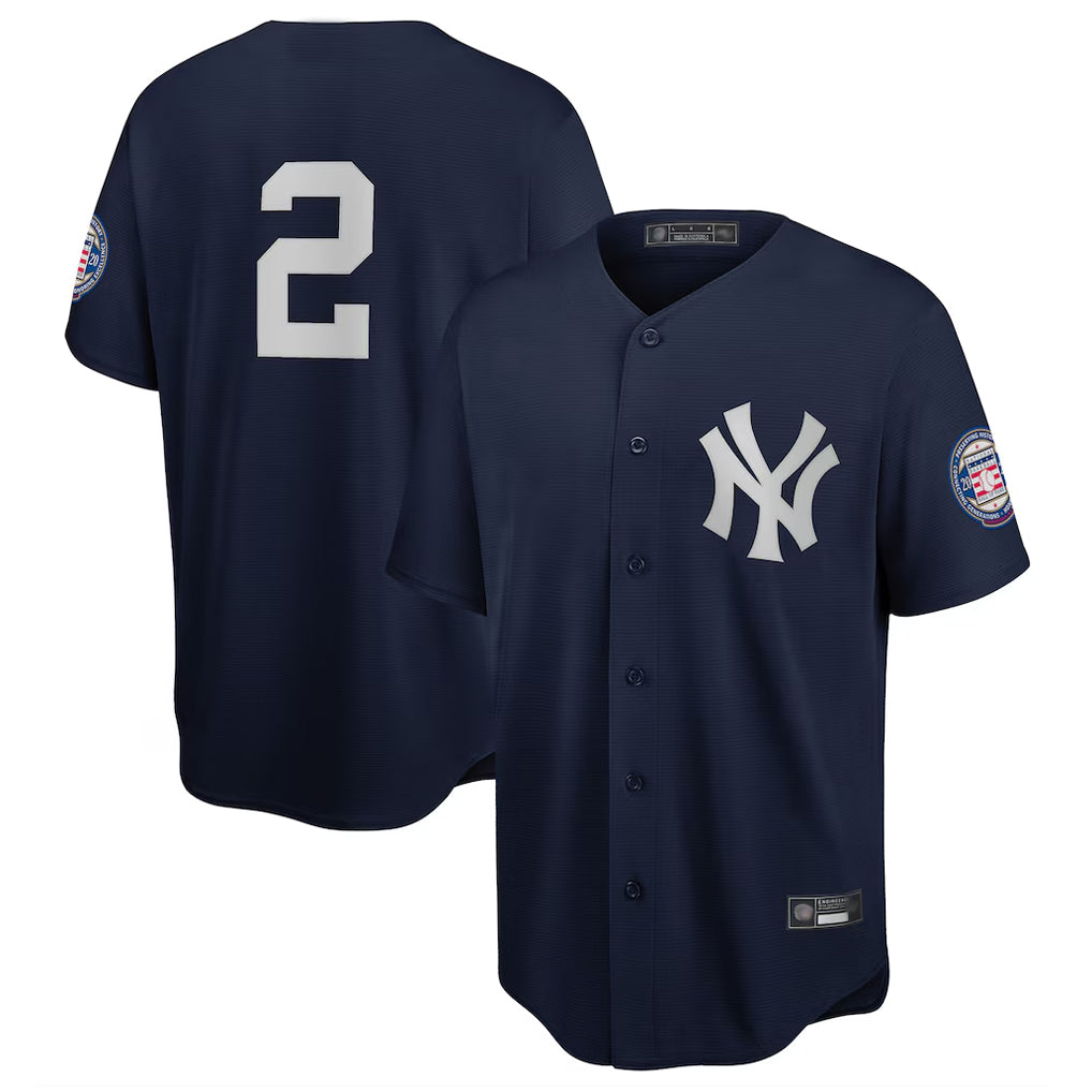 Davalo NY.Yankees #2 Derek Jeter Player Navy 2020 Hall of Fame Induction Limited Stitched Jerseys