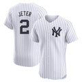 Davalo NY.Yankees #2 Derek Jeter Player White Limited Elite Home Stitched Jerseys