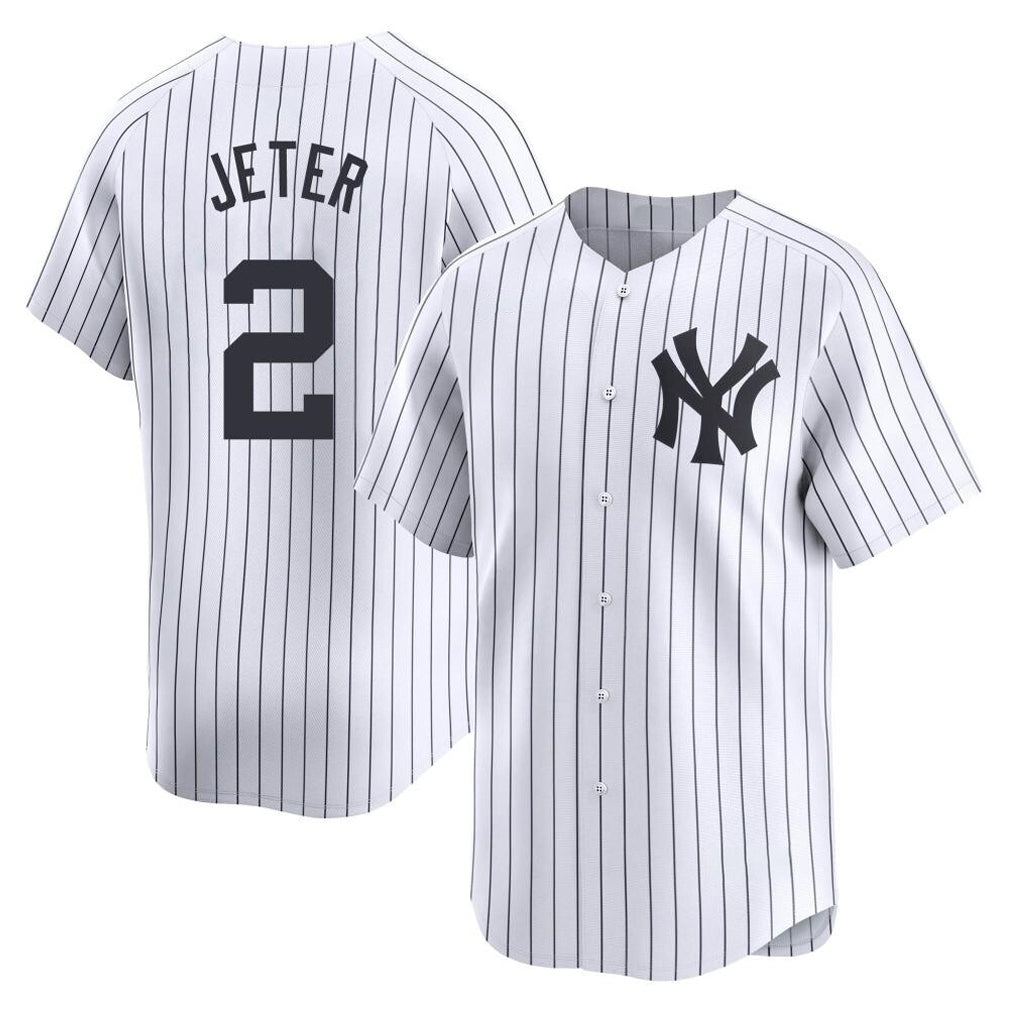 Davalo NY.Yankees #2 Derek Jeter Player White Limited Home Stitched Jerseys
