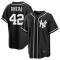 Davalo NY.Yankees #42 Mariano Rivera Player Black Out Game Home Stitched Jerseys