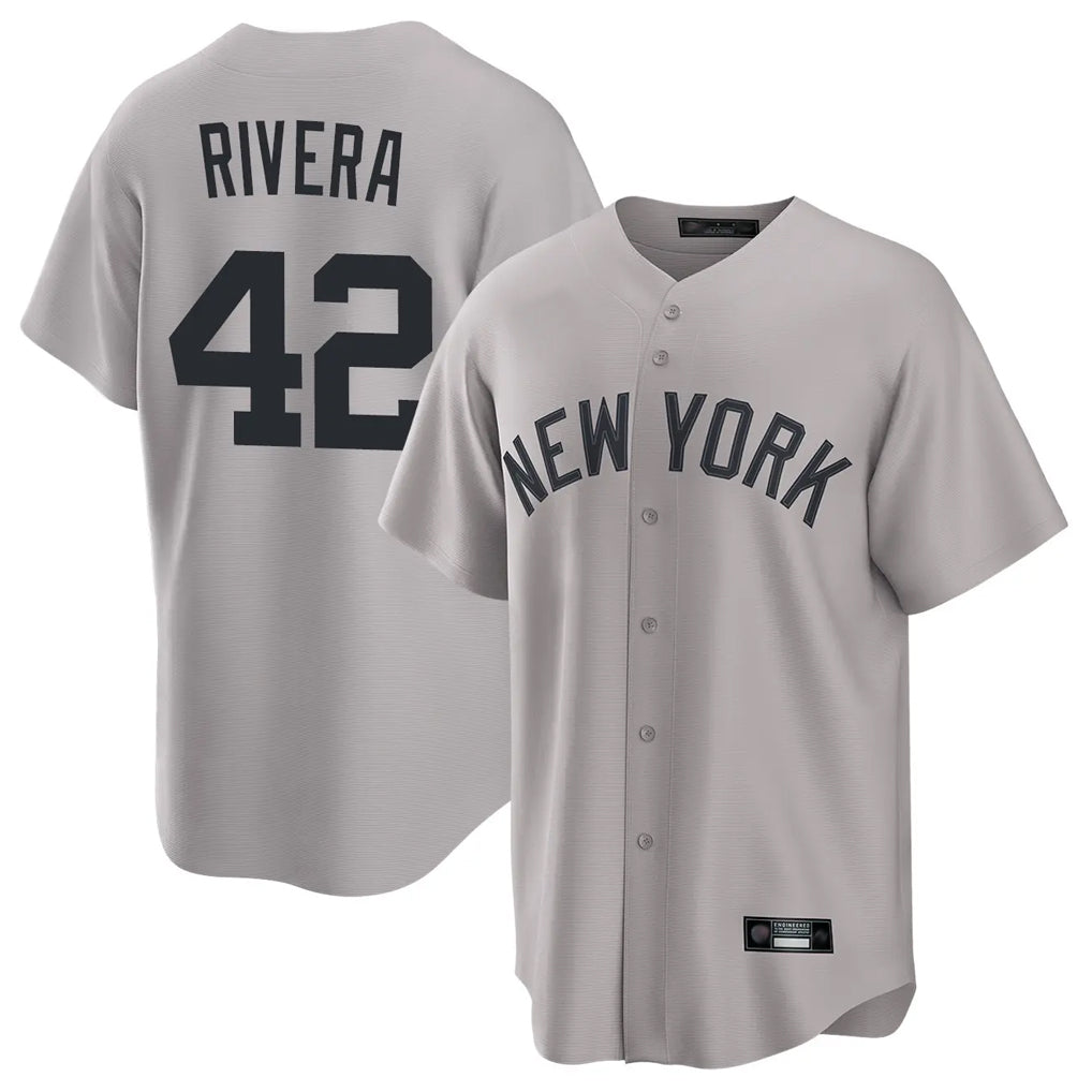 Davalo NY.Yankees #42 Mariano Rivera Player Gray Game Home Stitched Jerseys