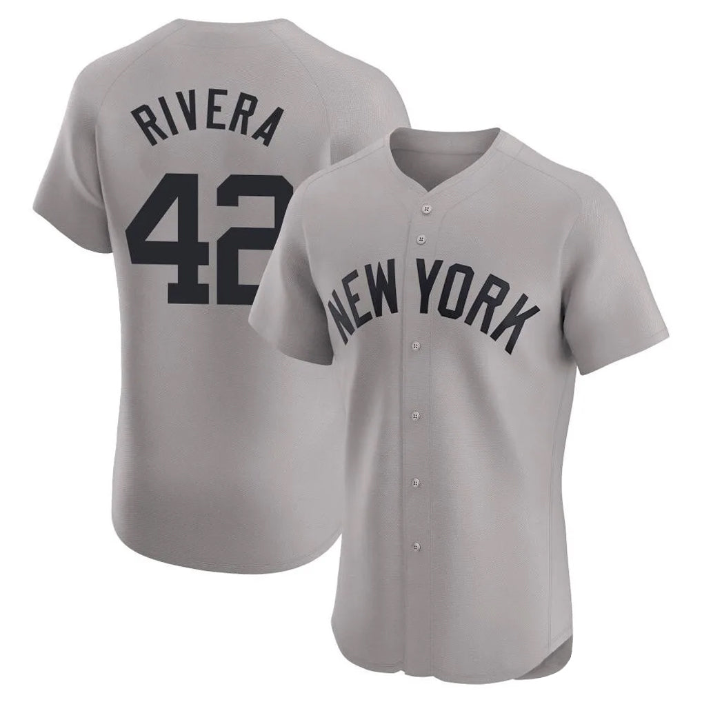 Davalo NY.Yankees #42 Mariano Rivera Player Gray Limited Elite Home Stitched Jerseys