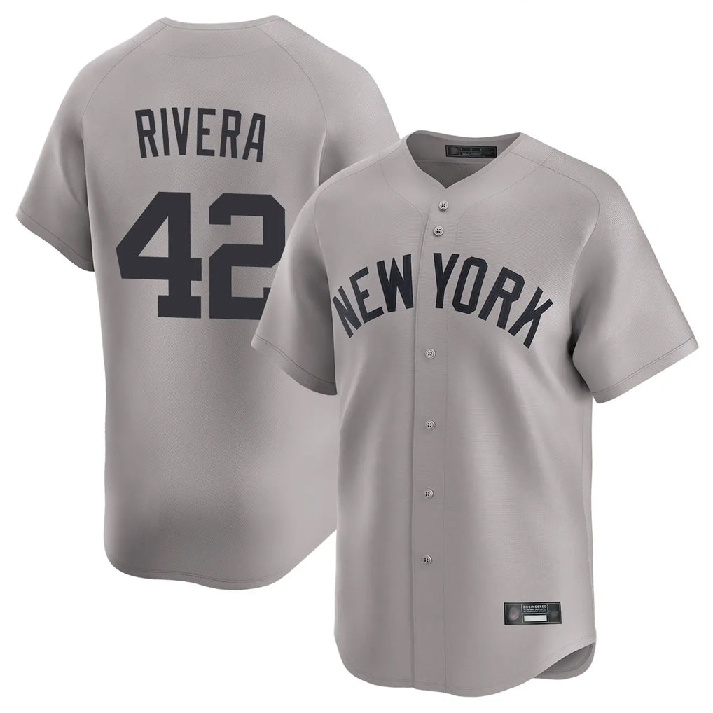 Davalo NY.Yankees #42 Mariano Rivera Player Gray Limited Home Stitched Jerseys