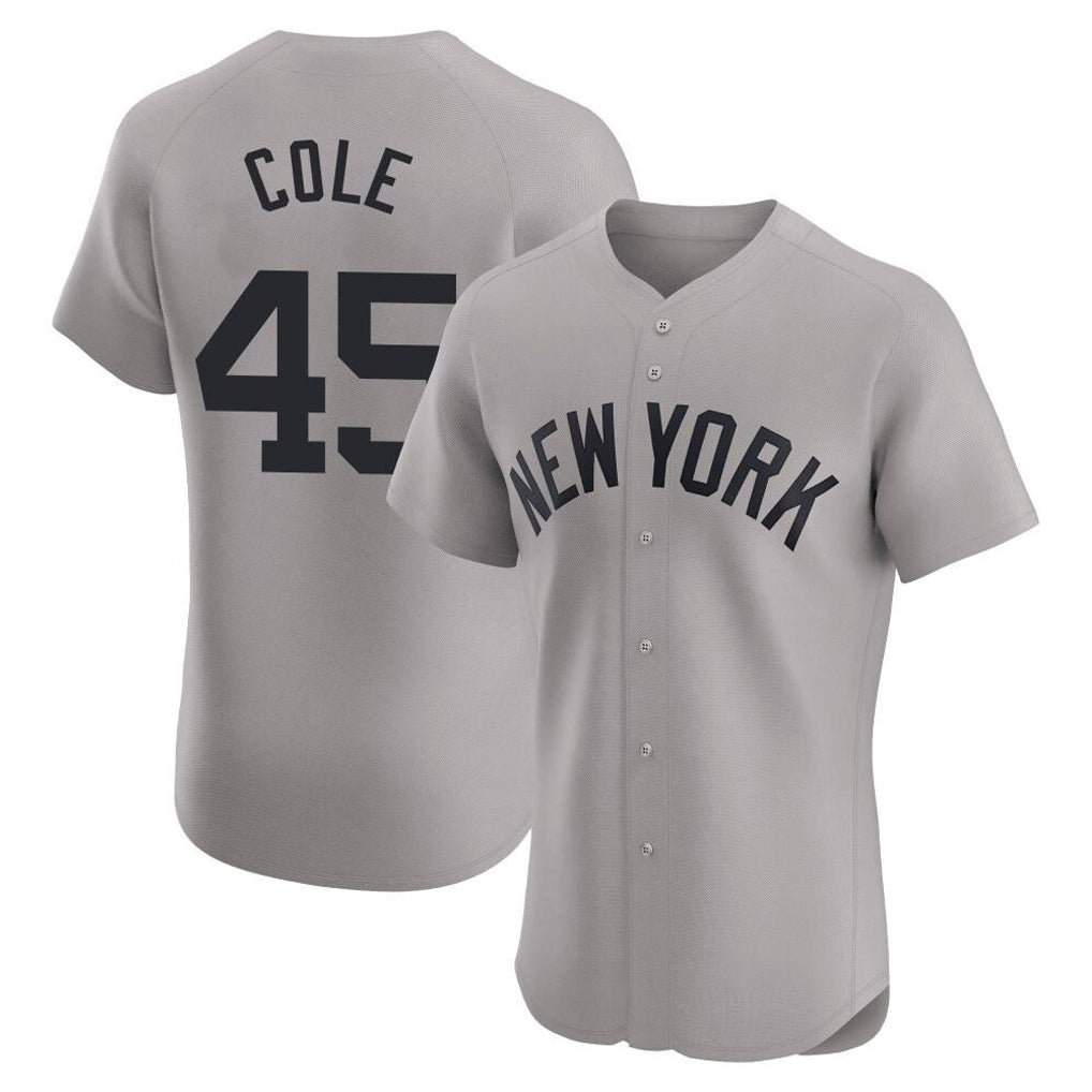 Davalo NY.Yankees #45 Gerrit Cole Player Gray Limited Elite Home Stitched Jerseys