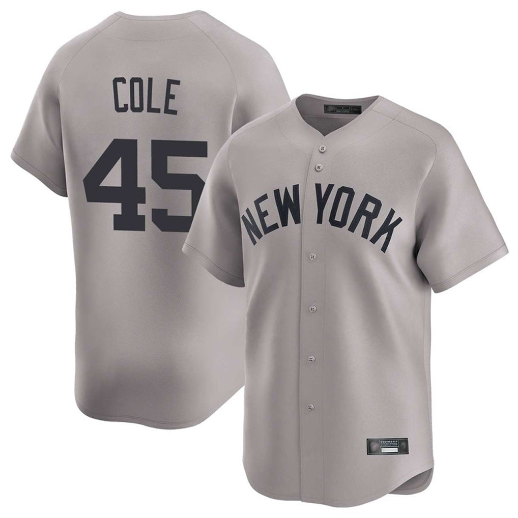 Davalo NY.Yankees #45 Gerrit Cole Player Gray Limited Home Stitched Jerseys