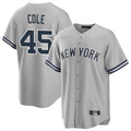 Davalo NY.Yankees #45 Gerrit Cole Player Gray Road Game Stitched Jerseys