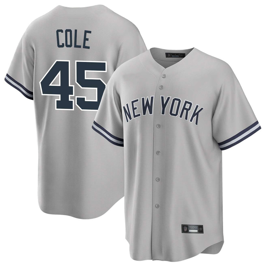 Davalo NY.Yankees #45 Gerrit Cole Player Gray Road Game Stitched Jerseys