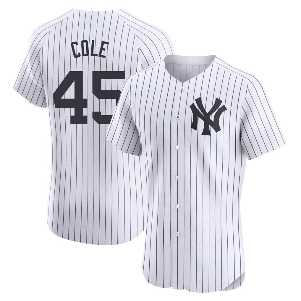 Davalo NY.Yankees #45 Gerrit Cole Player White Limited Elite Home Stitched Jerseys