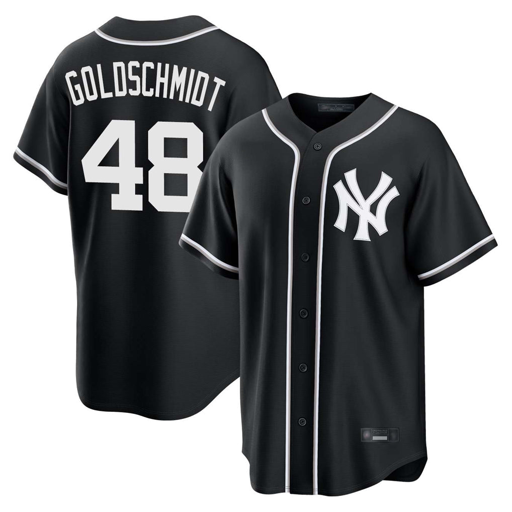 Davalo NY.Yankees #48 Paul Goldschmidt Player Black Out Game Home Stitched Jerseys