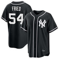 Davalo NY.Yankees #54 Max Fried Player Black Out Game Stitched Jerseys