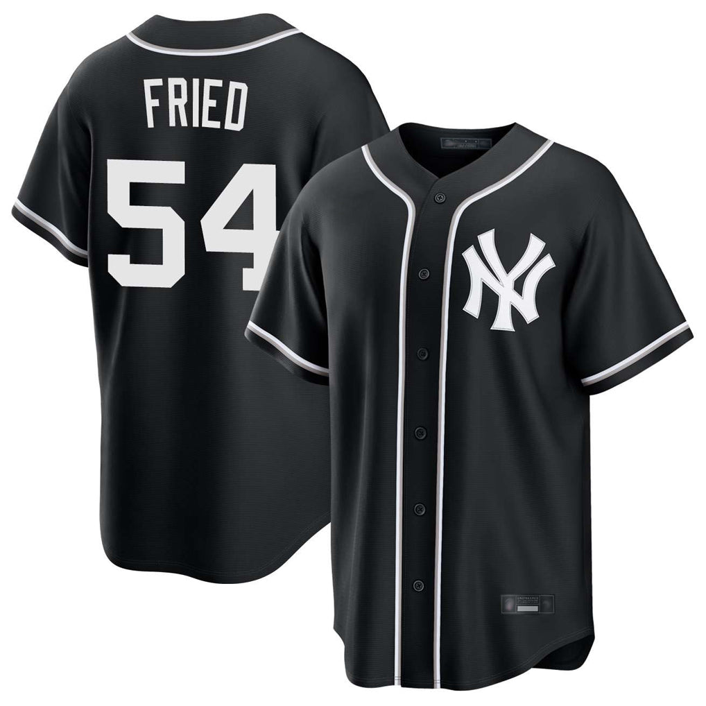 Davalo NY.Yankees #54 Max Fried Player Black Out Game Stitched Jerseys