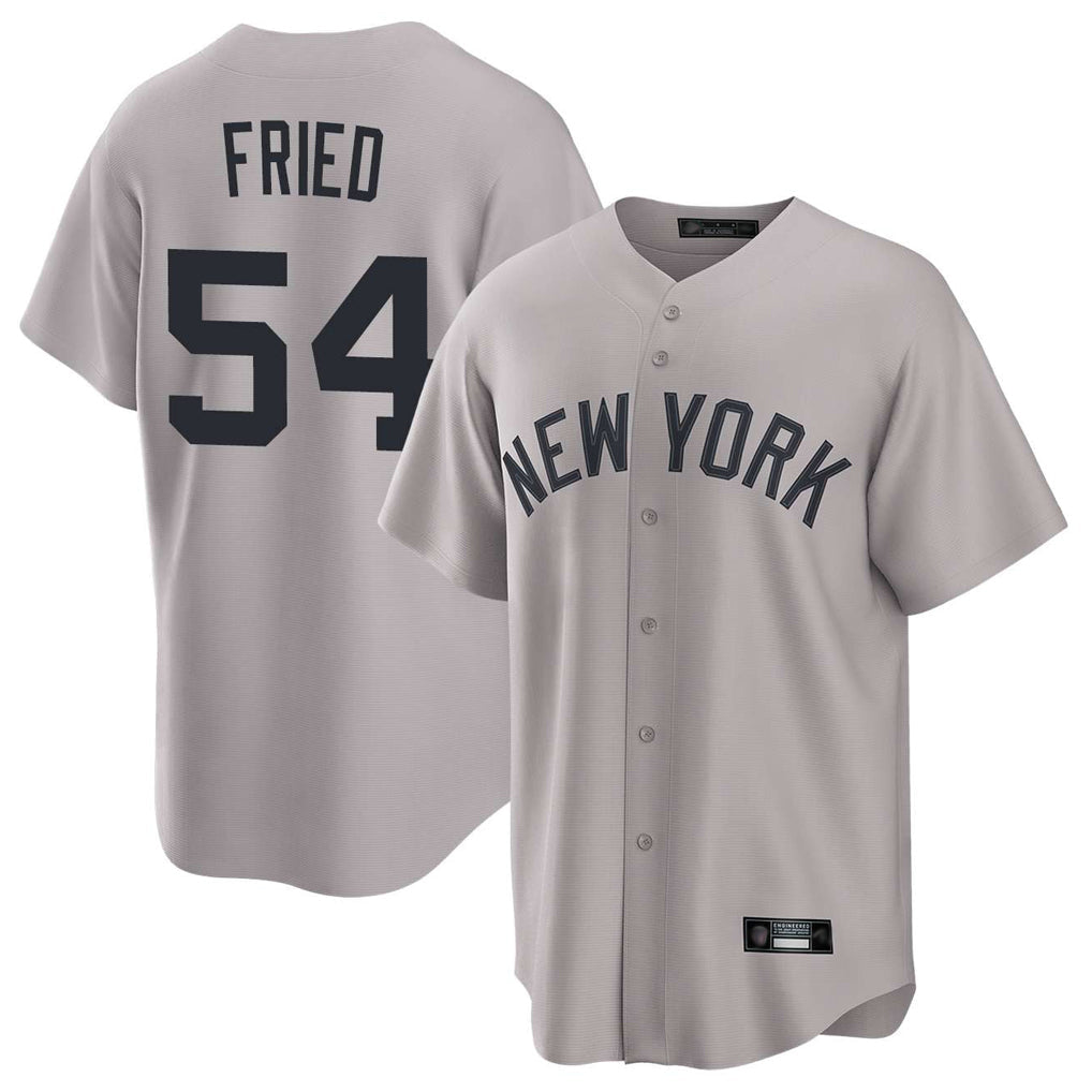 Davalo NY.Yankees #54 Max Fried Player Gray Game Home Stitched Jerseys
