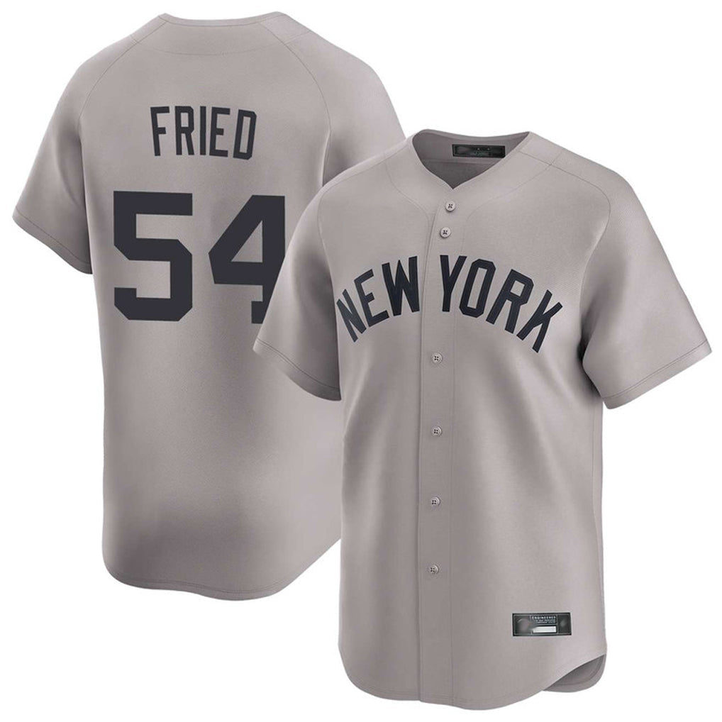 Davalo NY.Yankees #54 Max Fried Player Gray Limited Home Stitched Jerseys