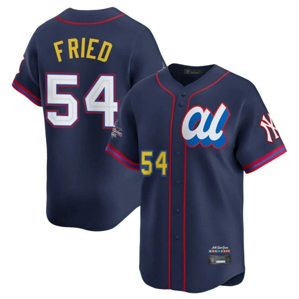 Davalo NY.Yankees #54 Max Fried Player Navy All Star Limited Home Stitched Jerseys