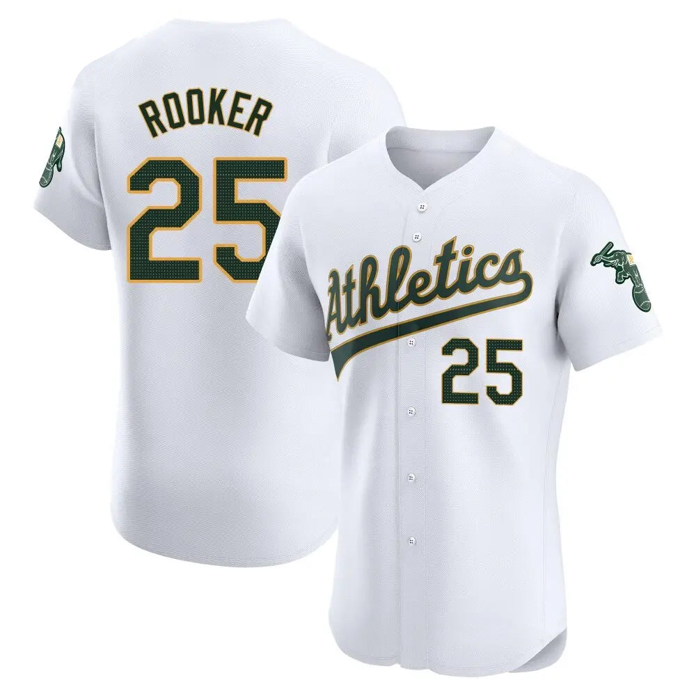 Davalo Athletics #25 Brent Rooker White Limited Elite Home Personalized Jerseys