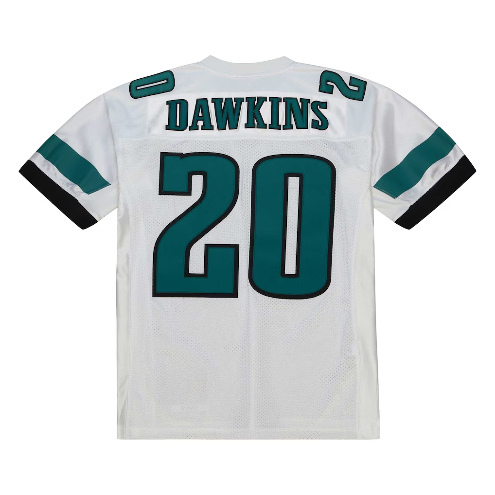 Davalo P.Eagles 1996 #20 Brian Dawkins Mitchell & Ness White Authentic Throwback Retired Player Stitched Puhic Jersey