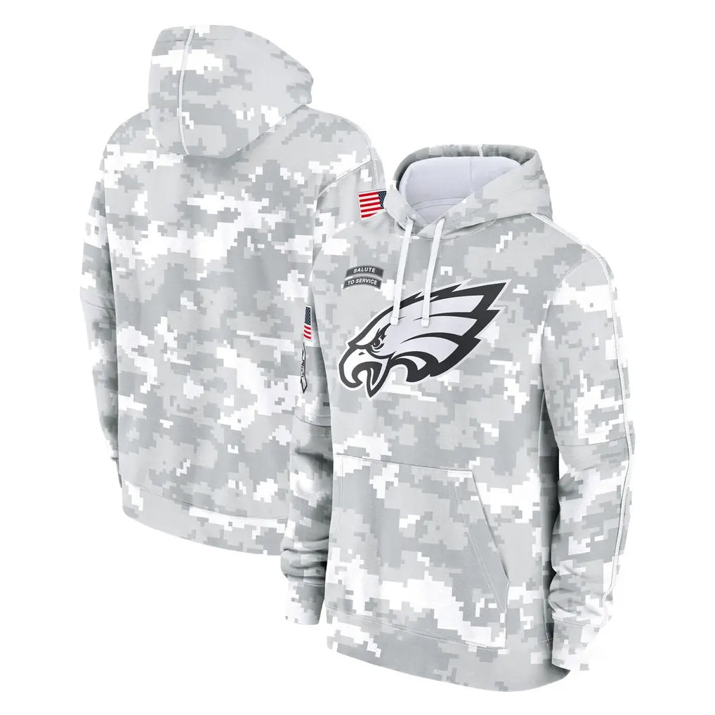 Davalo P.Eagles Arctic Camo Salute to Service Pullover Hoodies Limited Game Blank Player Stitched Jerseys