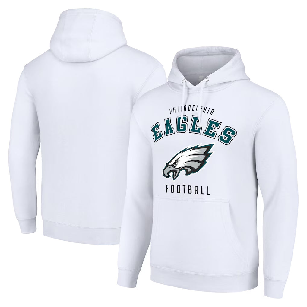 Davalo P.Eagles White Pullover Hoodies Home Game Blank Player Stitched Jerseys