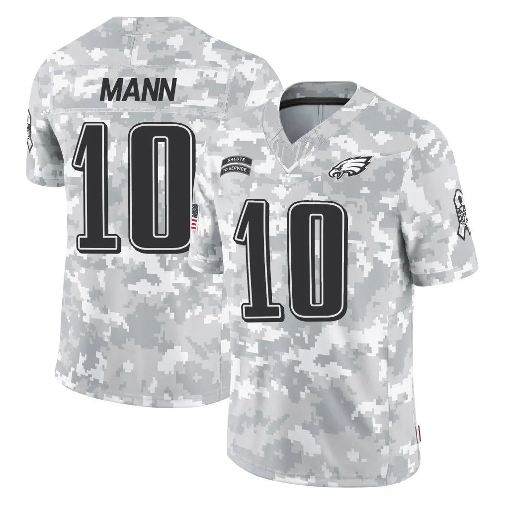 Davalo P.Eagles #10 Braden Mann Player Arctic Camo Salute to Service Limited Game Stitched Jerseys