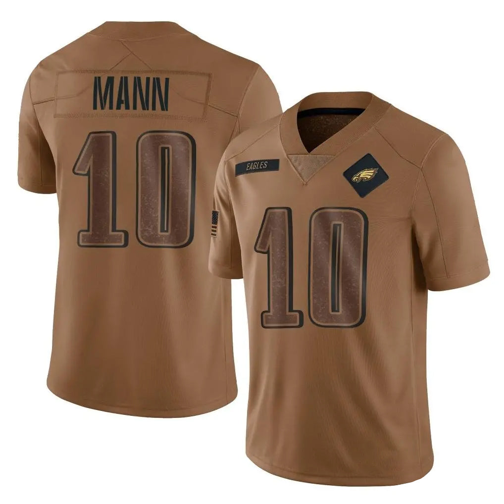 Davalo P.Eagles #10 Braden Mann Player Brown Salute To Service Limited Stitched Jerseys