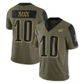 Davalo P.Eagles #10 Braden Mann Player Olive Salute To Service Limited Game Stitched Jerseys