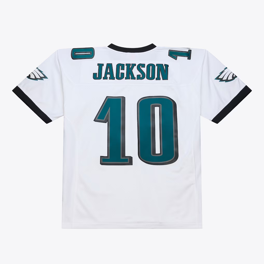 Davalo P.Eagles #10 DeSean Jackson Mitchell & Ness White 2009 Legacy Throwback Replica Stitched Puhic Jersey