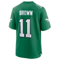 Davalo P.Eagles #11 A.J. Brown Green Alternate Game Player Jersey Stitched American Stitched Jersey