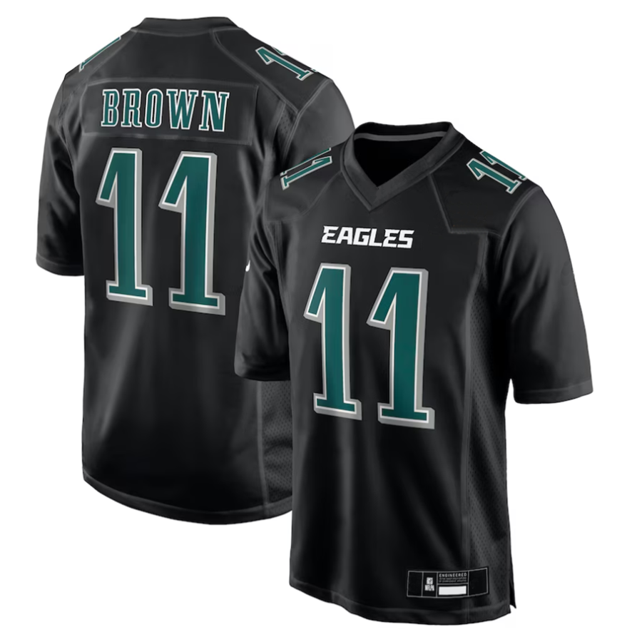 Davalo P.Eagles #11 A.J. Brown Player Black Fashion Game Stitched Jerseys