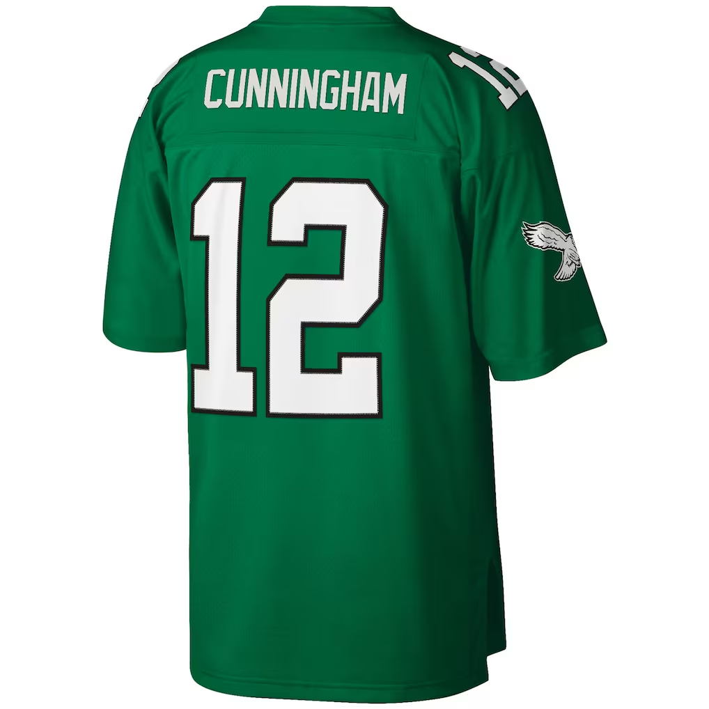 Davalo P.Eagles #12 Randall Cunningham Mitchell & Ness Kelly Green Legacy Replica Jersey
