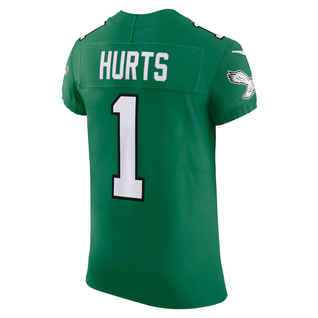 Davalo P.Eagles #1 Jalen Hurts Kelly Green Alternate Vapor F.U.S.E. Elite Stitched Jerseys