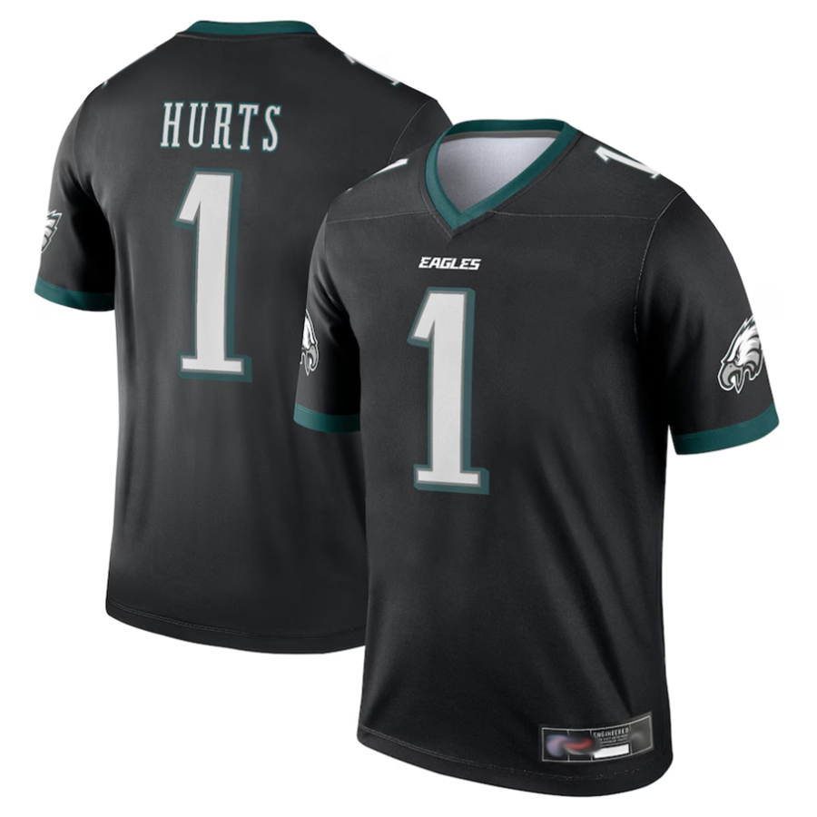 Davalo P.Eagles #1 Jalen Hurts Player Black Legend Stitched Jerseys