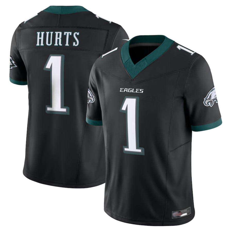 Davalo P.Eagles #1 Jalen Hurts Player Black Vapor F.U.S.E. Limited Stitched Jerseys