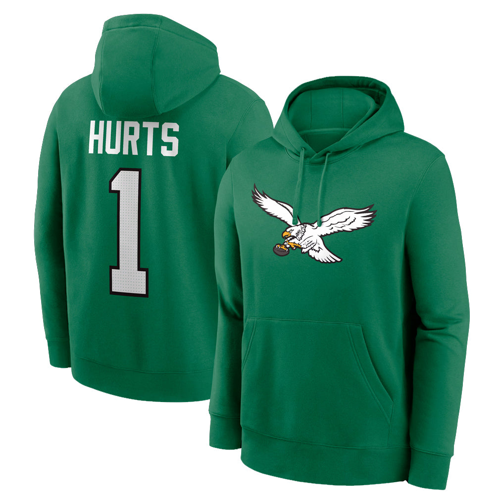 Davalo P.Eagles #1 Jalen Hurts Player Green Pullover Hoodies Home Game Stitched Jerseys