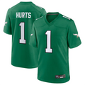 Davalo P.Eagles #1 Jalen Hurts Player Kelly Green Game Stitched Jerseys
