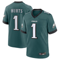 Davalo P.Eagles #1 Jalen Hurts Player Midnight Green Game Stitched Jerseys
