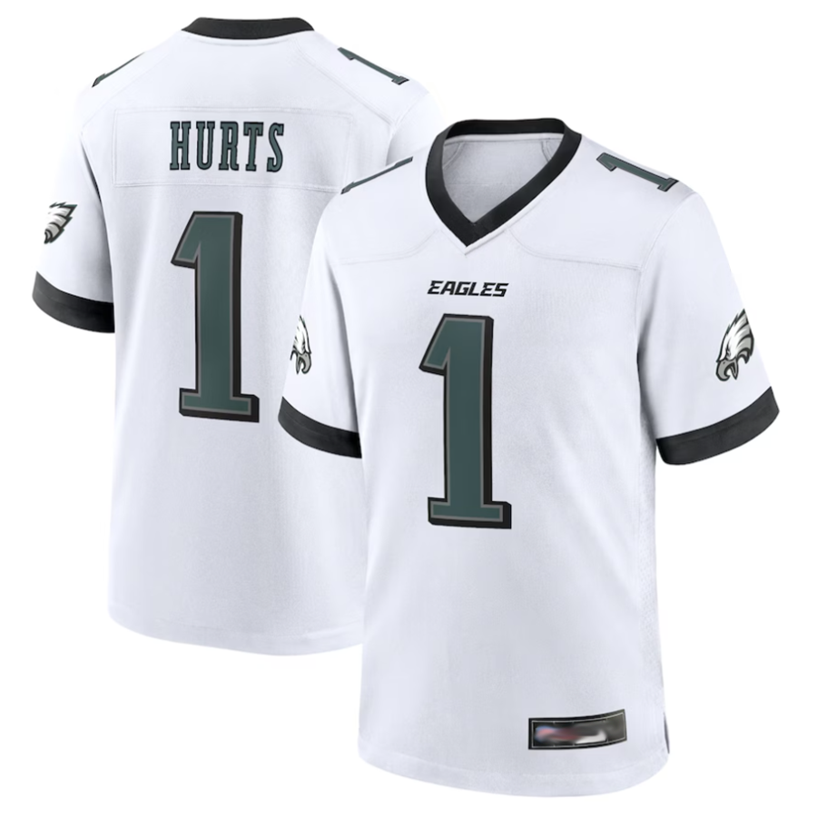 Davalo P.Eagles #1 Jalen Hurts Player White Game Stitched Jerseys