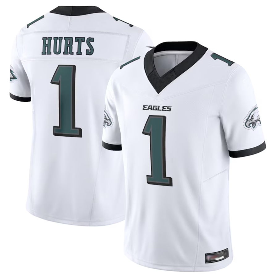 Davalo P.Eagles #1 Jalen Hurts Player White Vapor F.U.S.E. Limited Stitched Jerseys