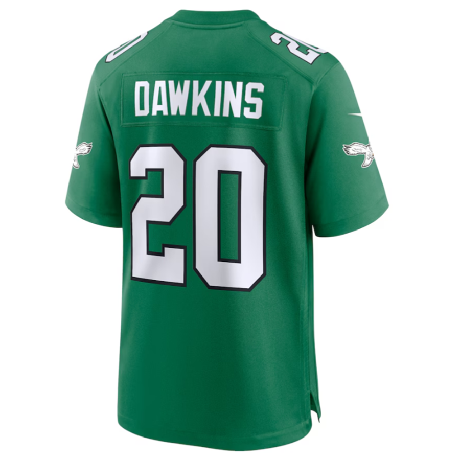 Davalo P.Eagles #20 Brian Dawkins Green Alternate Retired Player Game Jersey Stitched American Stitched Jersey