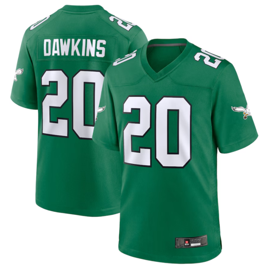 Davalo P.Eagles #20 Brian Dawkins Green Alternate Retired Player Game Stitched American Stitched Jerseys