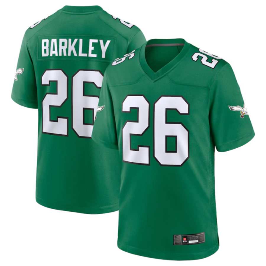 Davalo P.Eagles #26 Saquon Barkley Green Alternate Game Stitched American Stitched Jerseys