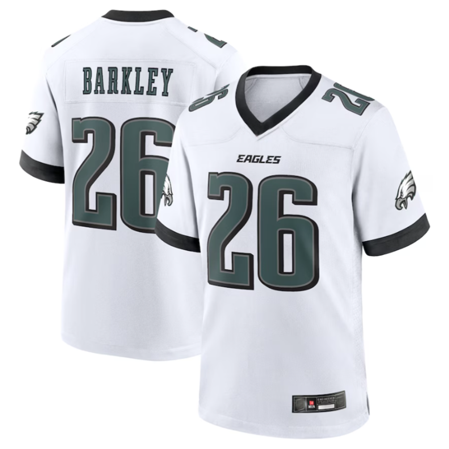 Davalo P.Eagles #26 Saquon Barkley Midnight White Game Player Stitched American Stitched Jerseys