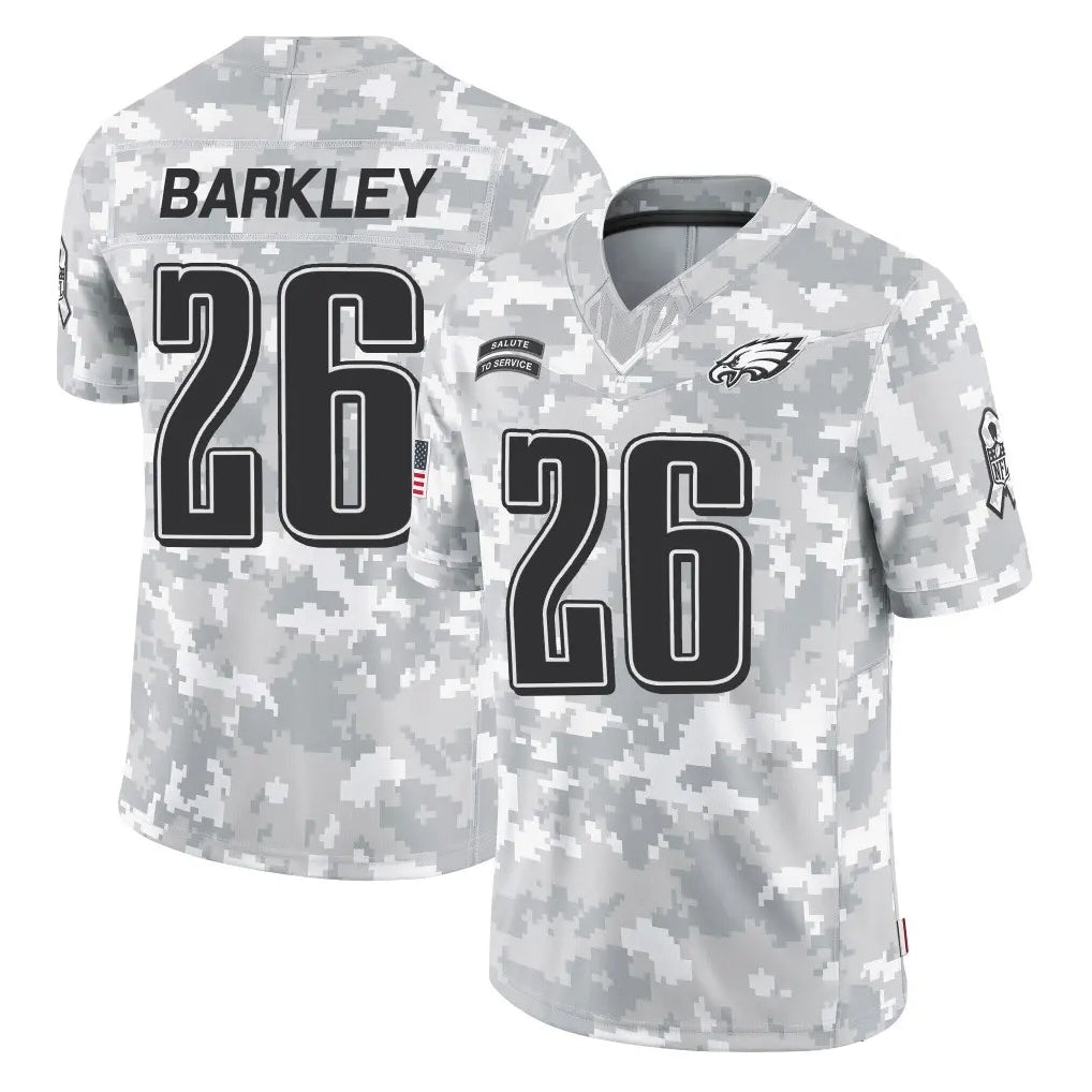 Davalo P.Eagles #26 Saquon Barkley Player Arctic Camo Salute to Service Limited Game Stitched Jerseys