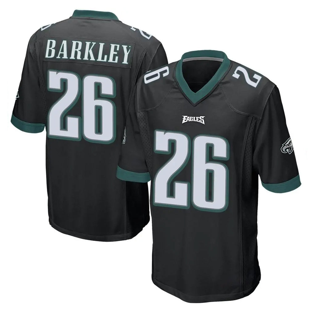 Davalo P.Eagles #26 Saquon Barkley Player Black Home Game Stitched Jerseys