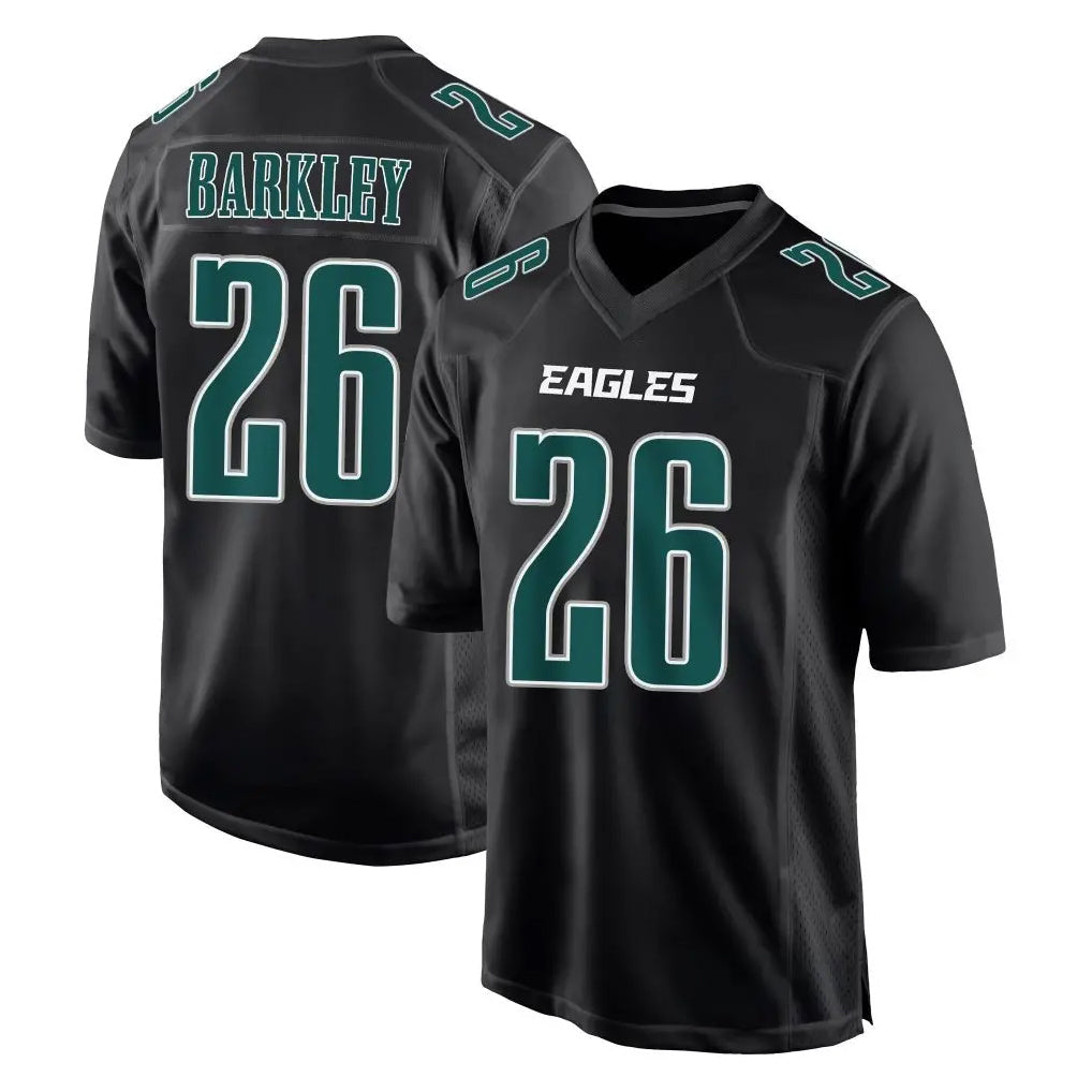 Davalo P.Eagles #26 Saquon Barkley Player Carbon Black Fashion Home Game Stitched Jerseys